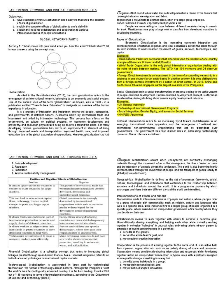 Las trends network and critical thinking module 5 pdf