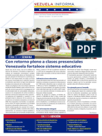 Venezuela fortalece la educación con el regreso a clases presenciales