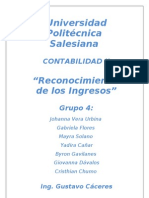 Reconocimiento de Los Ingresos