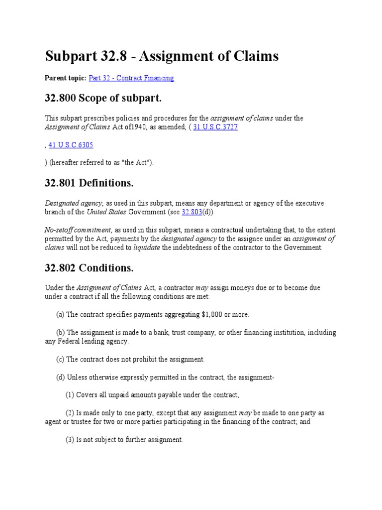Assignment of claims law pdf assignment law justice