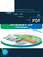 Topic: IOT: Siddarth Institute of Engineering and Technology
