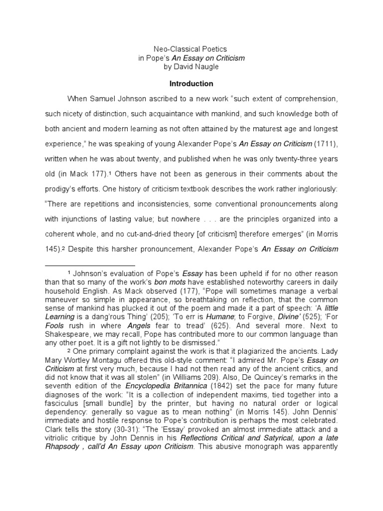 An essay on criticism picture