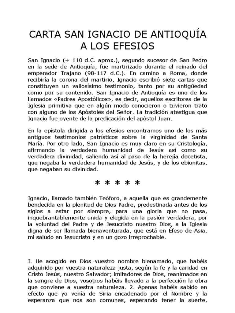 Carta San Ignacio de Antioquía PDF