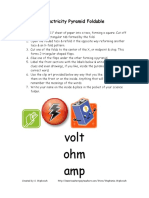 Volt Ohm Amp: Electricity Pyramid Foldable