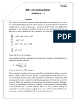 BID - 602 Systems Biology Assignment - 4: Michaelis - Menten Equation