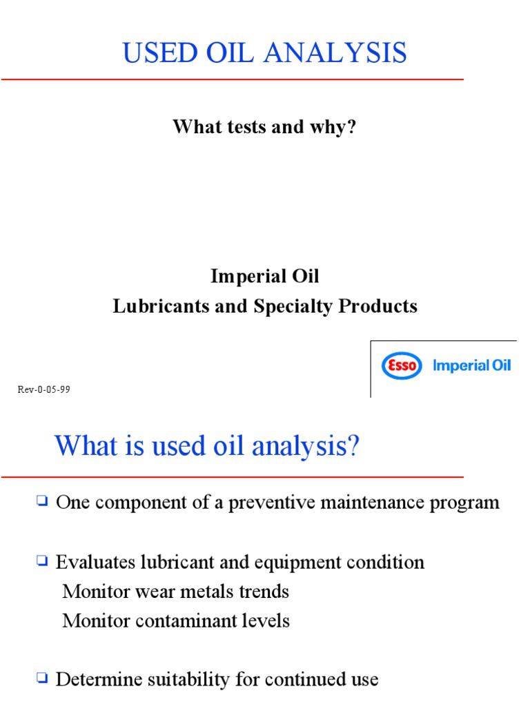 Used Oil Analysis: Key Tests Explained | PDF | Motor Oil | Lubricant