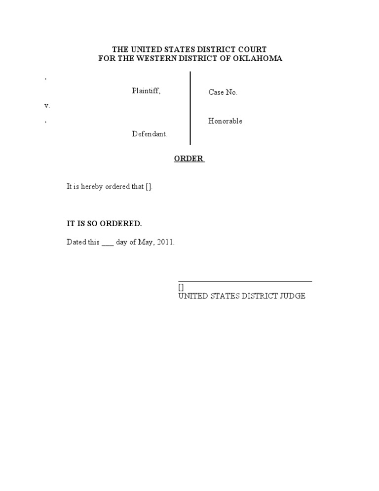 Court Order for Case No. [Case Number] | PDF