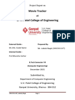 Movie Tracker U. V. Patel College of Engineering: Project Report On
