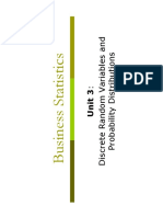 Business Statistics: Discrete Random Variables and Probability Distributions