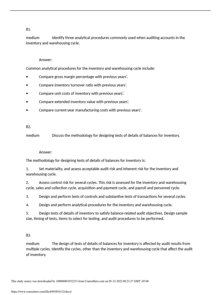 Inventory Audit Procedures and Methodology | PDF | Depreciation | Inventory