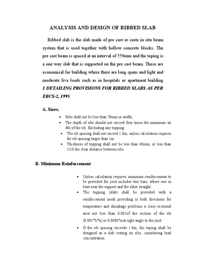 Ribbed Slab Design and Analysis Guide | PDF | Beam (Structure) | Civil ...