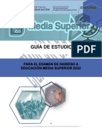 Guía de Estudio: para El Examen de Ingreso A Educación Media Superior 2022