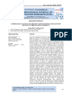 Gender Based Analysis of Teacher Educators Emotional Intelligencein Relation To Their Teaching Experience