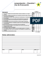 Lista de Comprobación - Checklist 1 Vías de Evacuación