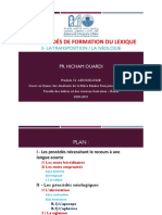 Seance 5 Les Procédés de Formation Du Lexique - Transposition - Néologie