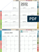 Daily - Weekly - Planner - 2022-2024 - Monday - Start - COLOR Tabs