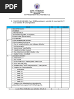 A. TEACHERS PREPAREDNESS. Check YES If The Statement Is Evident in The School, and NO If It Is Not Evident in The School Operations