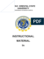 Instructional Material In: Davao Oriental State University