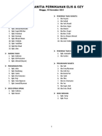 Daftar Panitia Pernikahan Elis Ozy