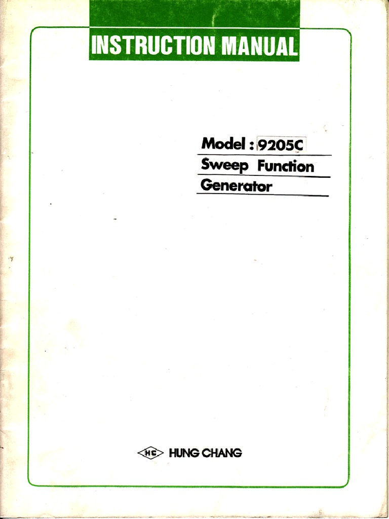 GENERADOR DE FUNCIONES HUNG CHANG 9205C - 2Mhz | PDF