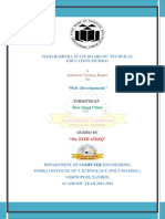 MSBSBTE Industrial Training Report on Web Development