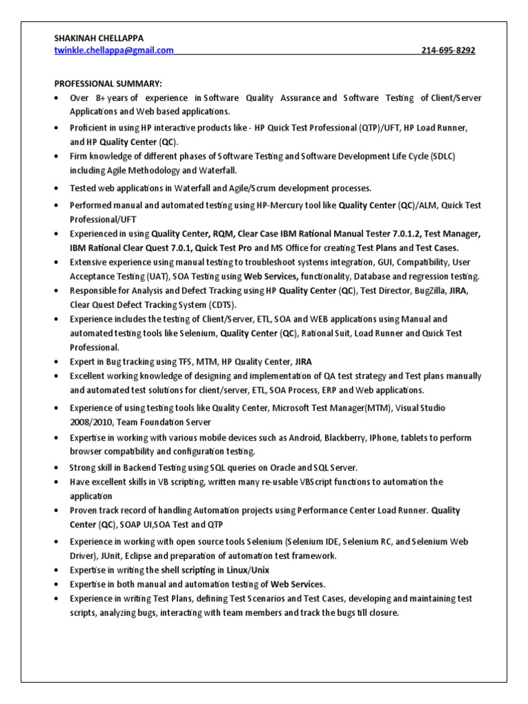 Software QA & Testing Expert Resume | PDF | Selenium (Software ...