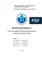 Semester Project: Course: Deterministic Models in Operations Research Instructor: Dr. Nguyen Van Hop