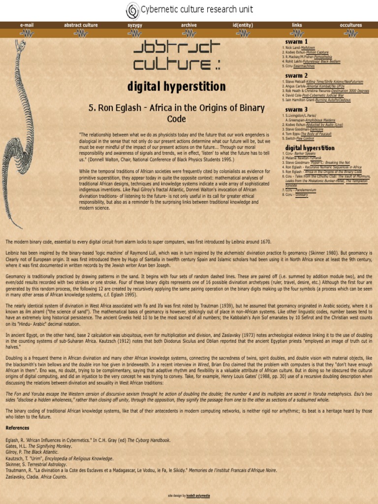 African Roots of Binary Code | PDF | Divination