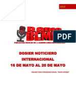 Dosier Noticioso Internacional Del 16 de Mayo Al 20 de Mayo