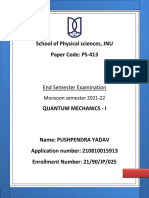 School of Physical Sciences, JNU Paper Code: PS-413: End Semester Examination