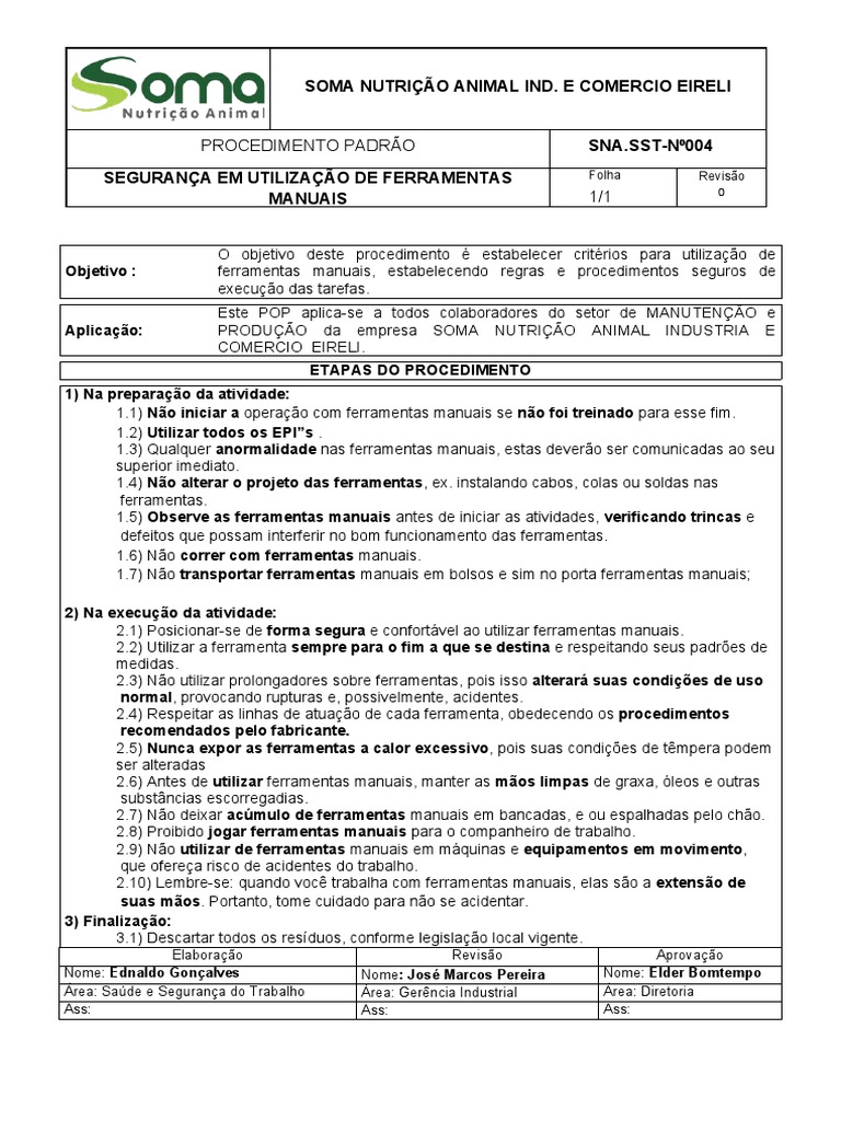 Segurança no Uso de Ferramentas Manuais | PDF