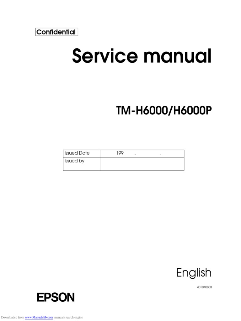 Service Manual: TM-H6000/H6000P | PDF | Troubleshooting | Ac Power ...