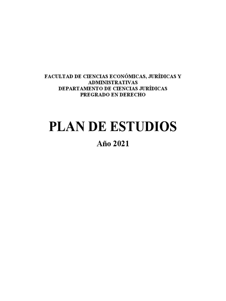 Plan de Estudios Derecho | PDF | Justicia | Crimen y violencia