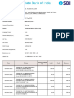 State Bank of India savings account statement