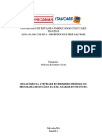 Financeira Americanas Itaú - Relatório 1º Período de Estágio Sobre Análise Do Negócio