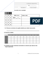 Alfa 3º ano Ficha diagnóstica  de Matemática