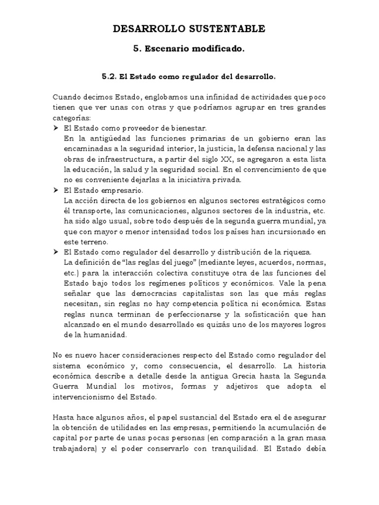 5 2 El Estado Como Regulador Del Desarrollo Pdf Capitalismo