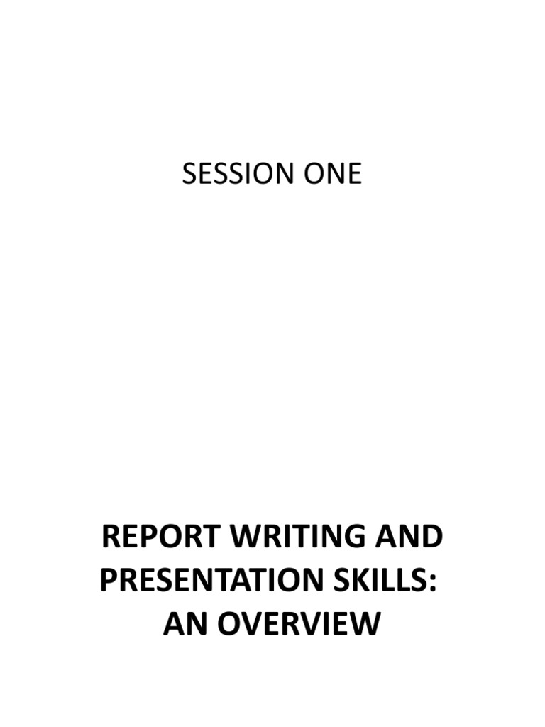 report writing and presentation skills pdf