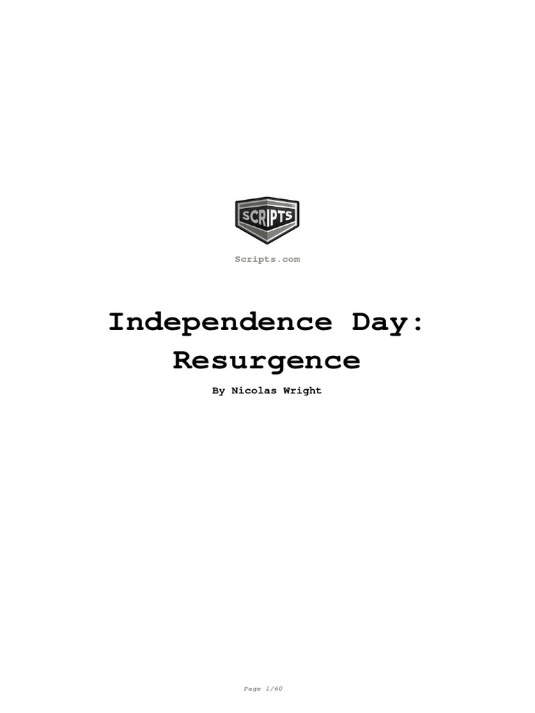 Independence Day: Resurgence Script | PDF | Young Adult