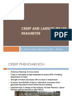 Creep Phenomena and Larson Miller Parameter