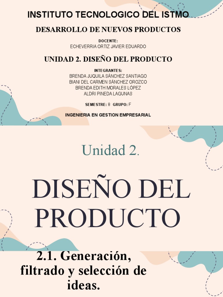 Unidad 2. Diseño Del Producto | PDF | Diseño | Evaluación