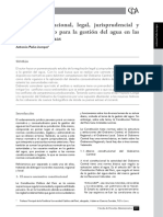 Marco Constitucional, Legal, Jurisprudencial y Consuetudinario para La Gestión Del Agua en Las Cuencas Peruanas