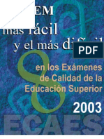 Item Mas Facil y Mas Dificil 2003