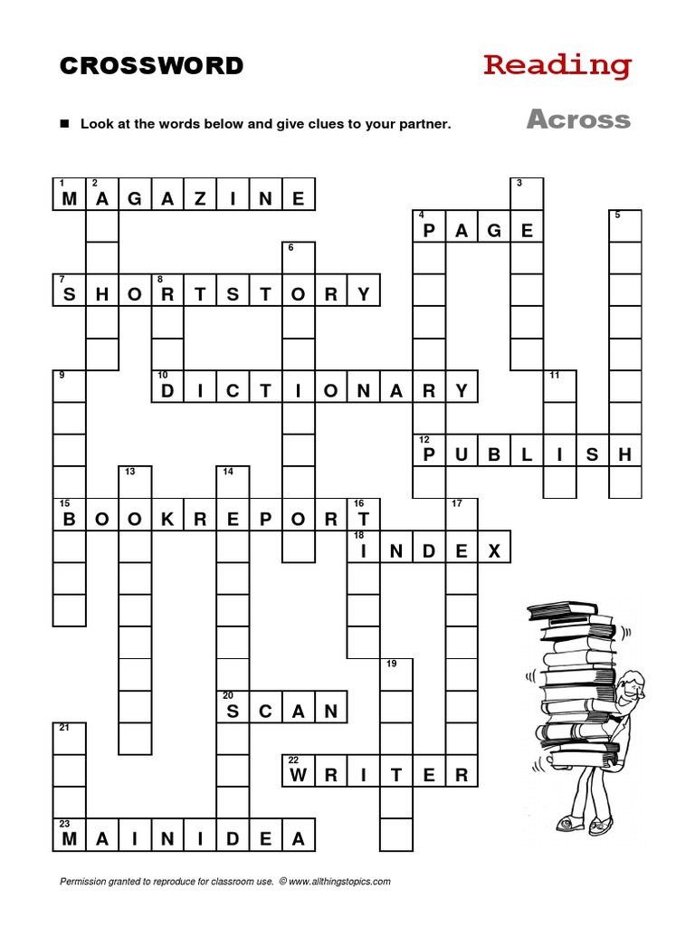 Crossword Reading PDF Crossword Linguistics