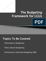 The Budgeting Framework For LGUs