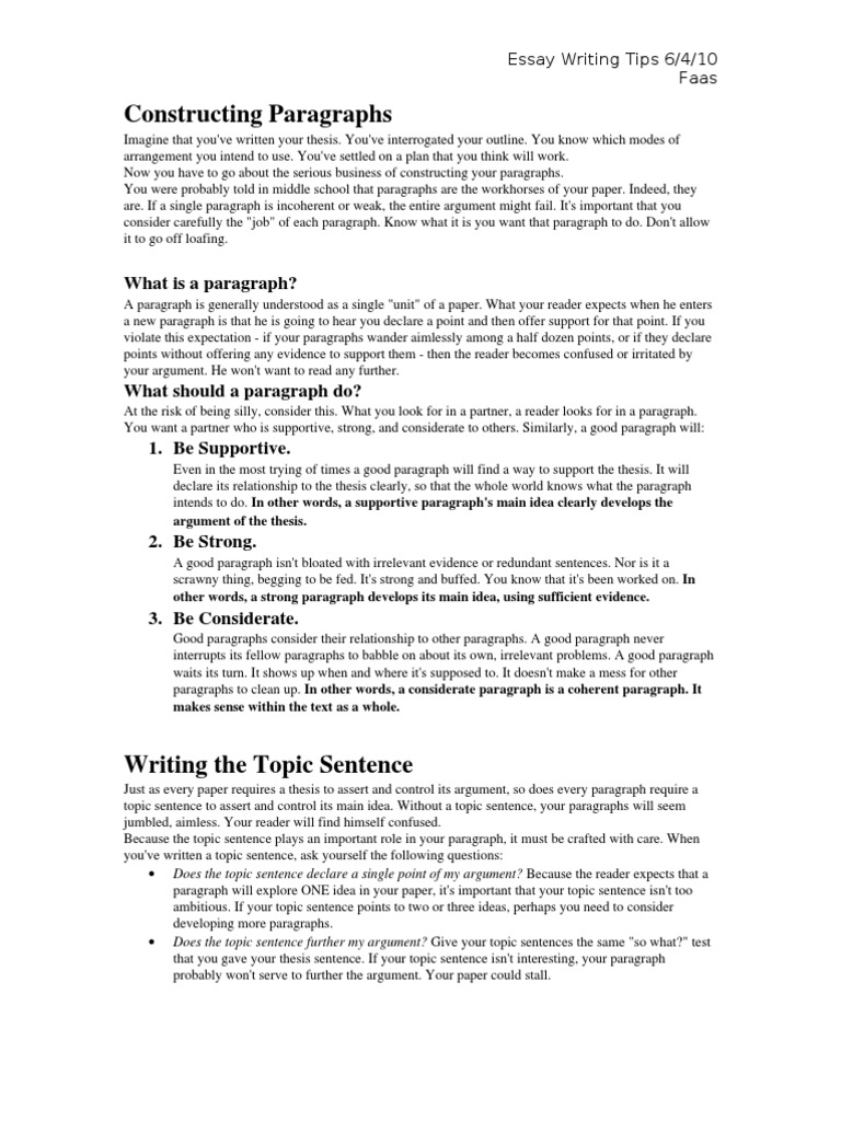 Constructing Effective Paragraphs | PDF | Paragraph | Argument