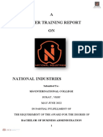A Summer Training Report ON: SDJ International College
