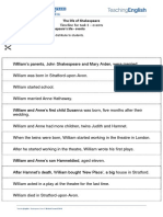 Task 1 Timeline Shakespeare's Life