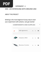 Aim:-Led Interfacing With Arduino Uno: Experiment:-1