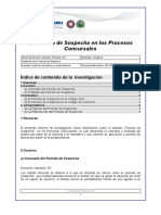 El Periodo de Sospecha en Los Procesos Concursales